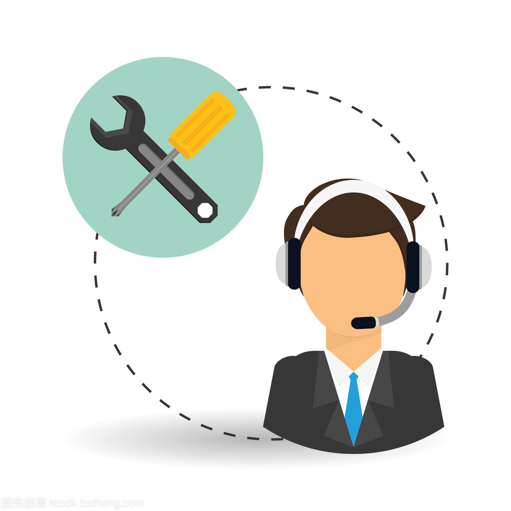 技術(shù)服務(wù)。電話中心圖標(biāo)。支持概念